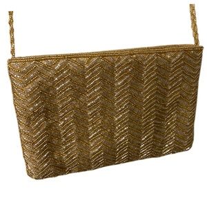 ✨ La Regale Gold Beaded Evening Purse ✨